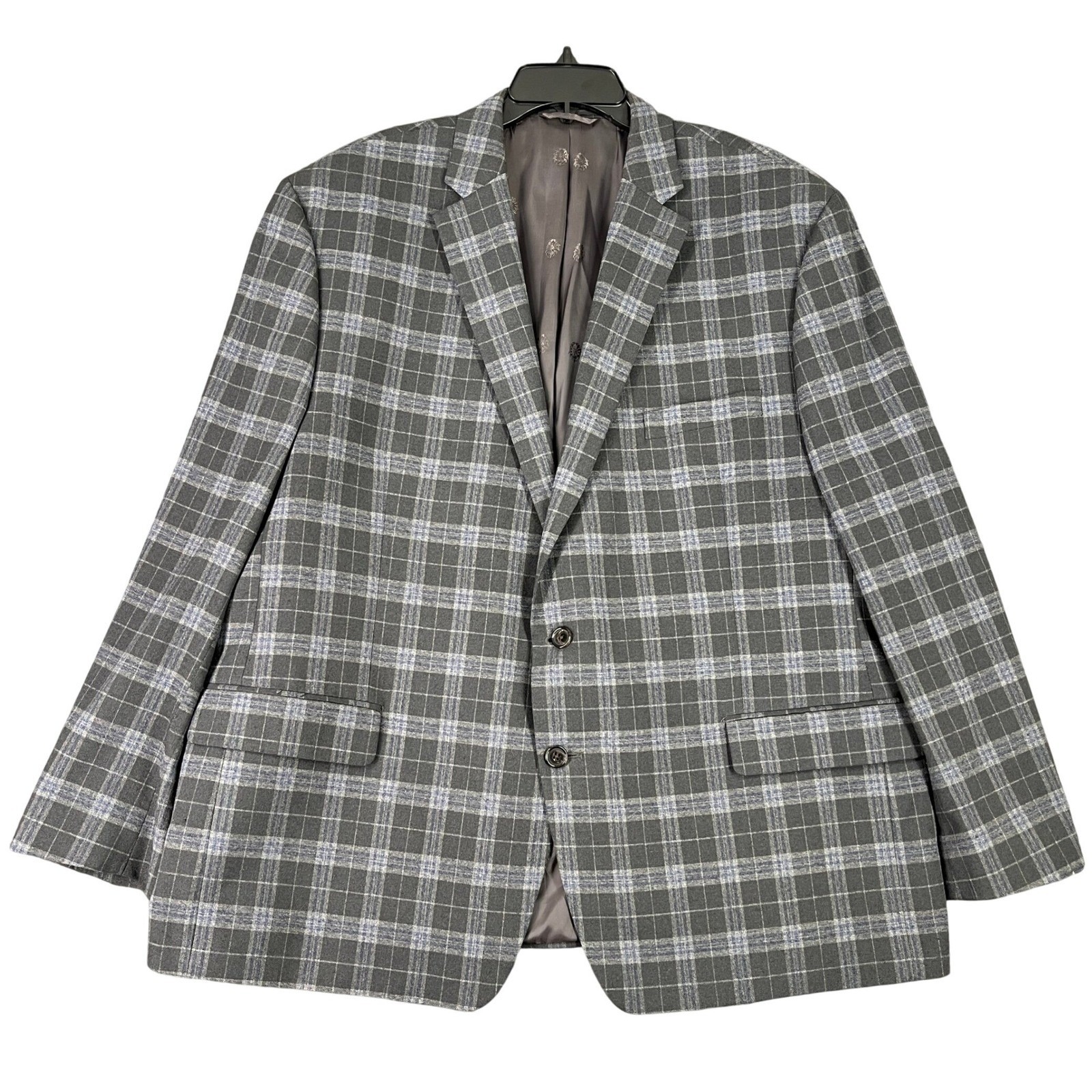Lauren Ralph Lauren 2 Button Blazer 50 Windowpane Overcheck Tailored Sport Coat